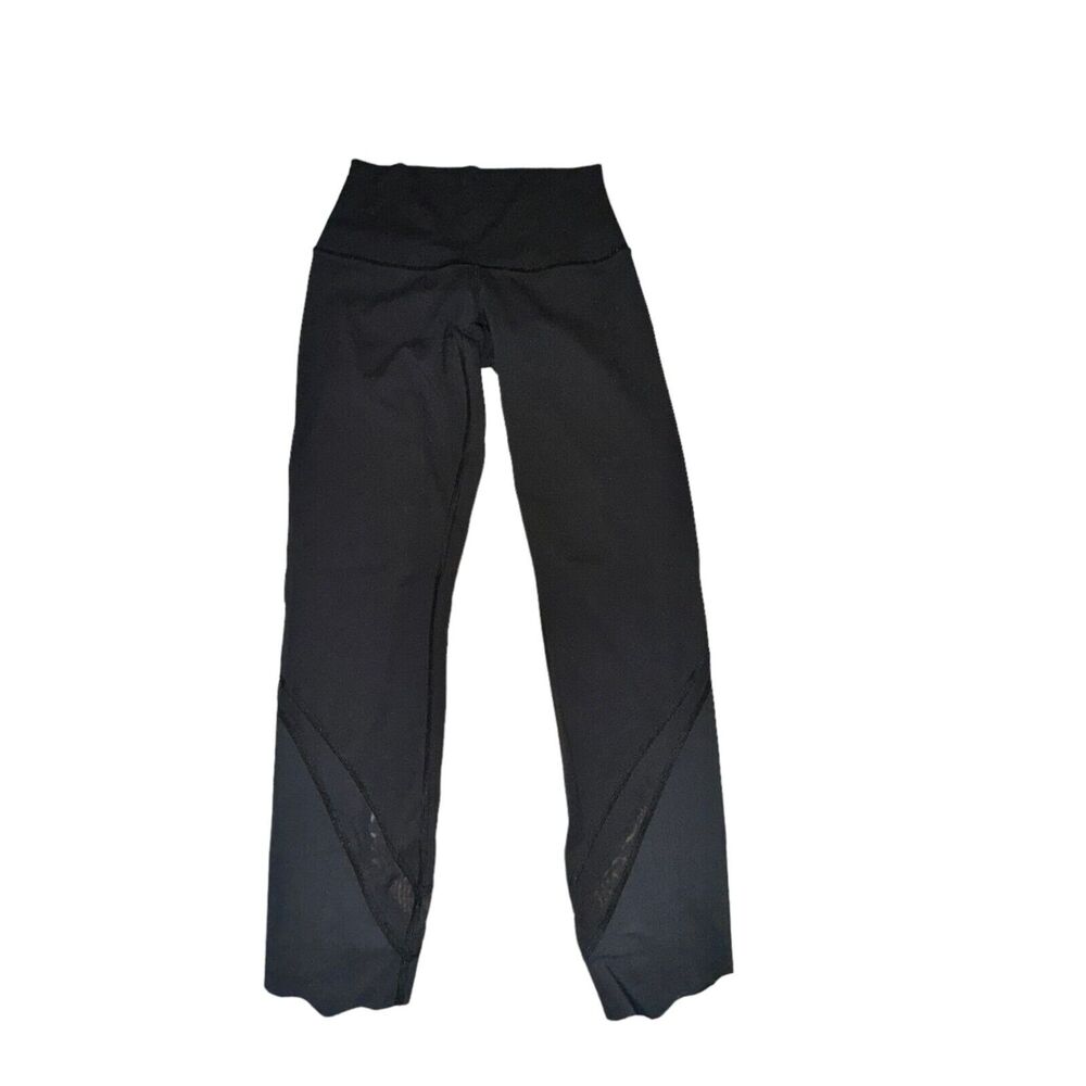 Lululemon Wunder Under Crop Women's 6 Black High-Rise Roll Down Full On Luxtreme